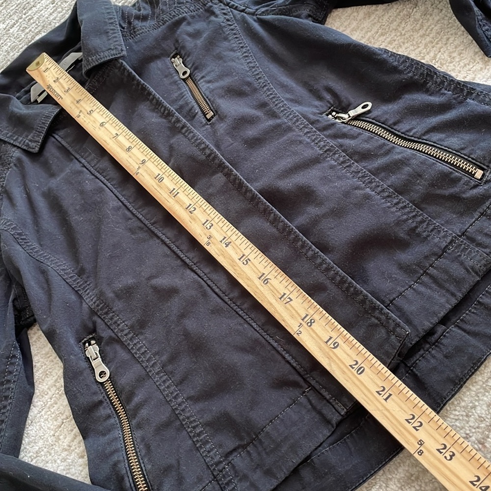 Athleta Black Zipper Moto Zip Jacket Size XS Lightweight Stretch Cotton Stretch - Picture 6 of 15